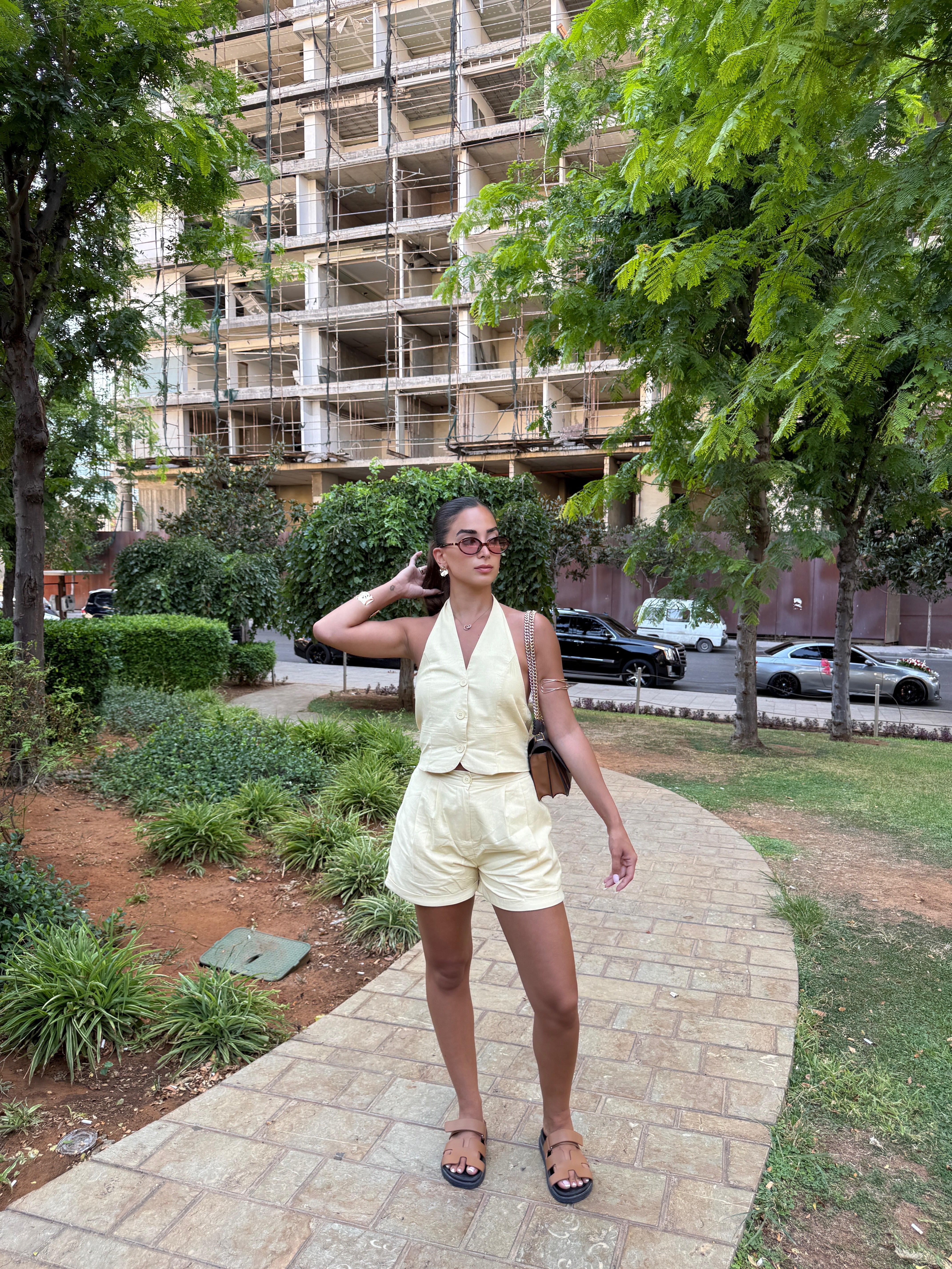 Linen Blend Halter Co-ord