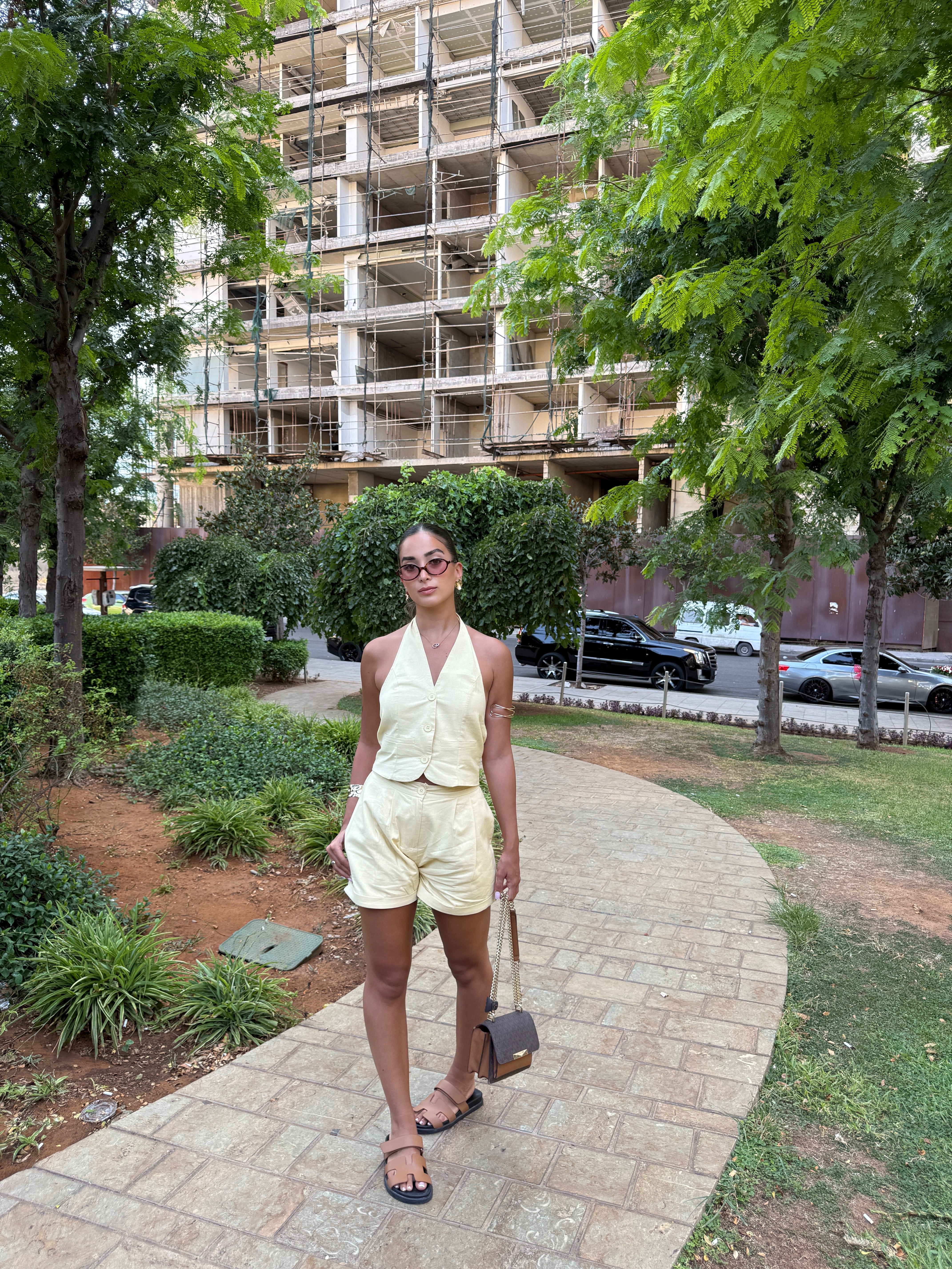 Linen Blend Halter Co-ord