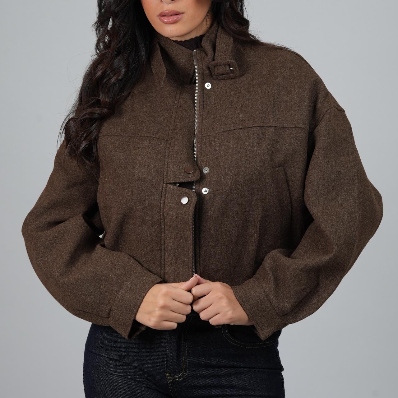 Cropped Wool-Blend Jacket