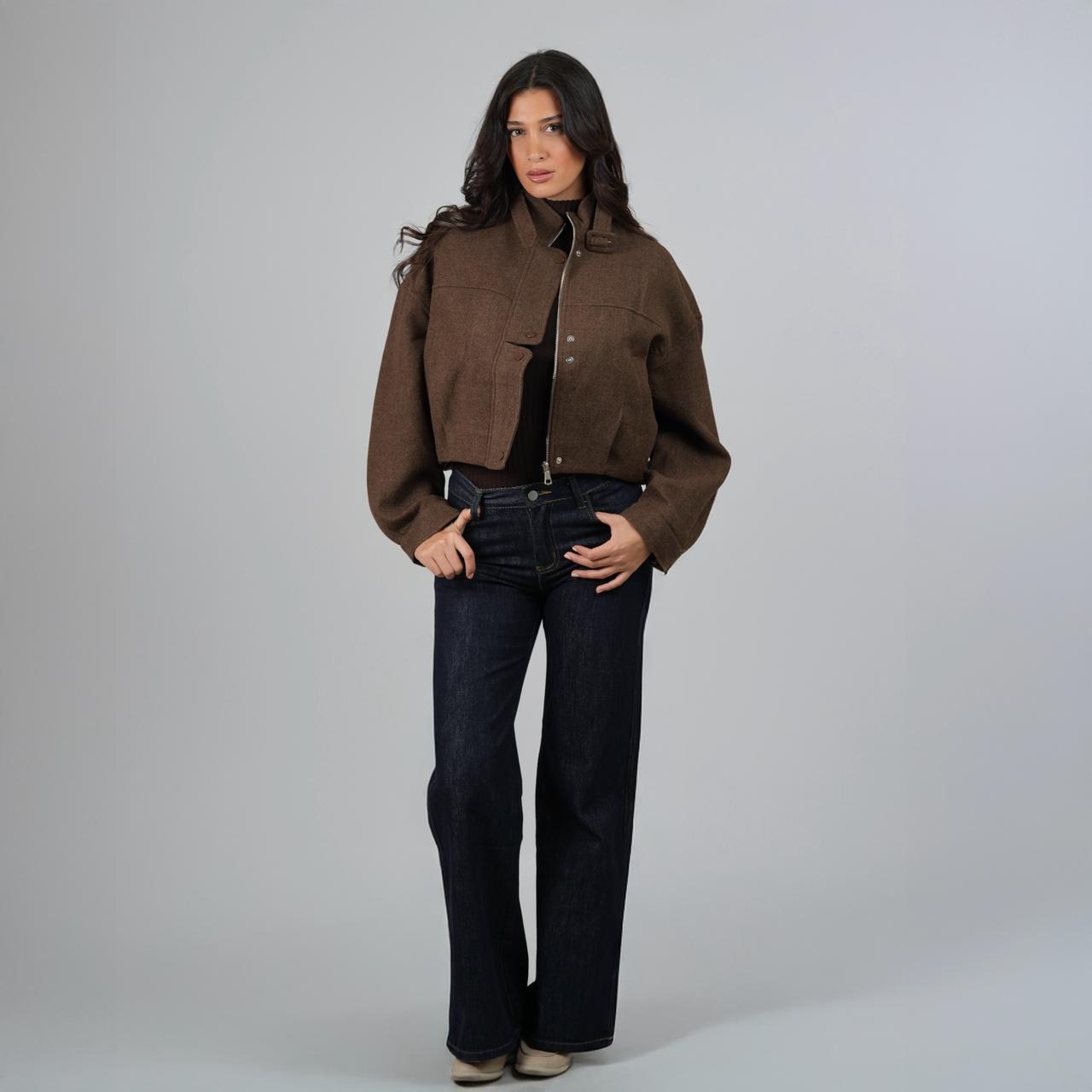 Cropped Wool-Blend Jacket