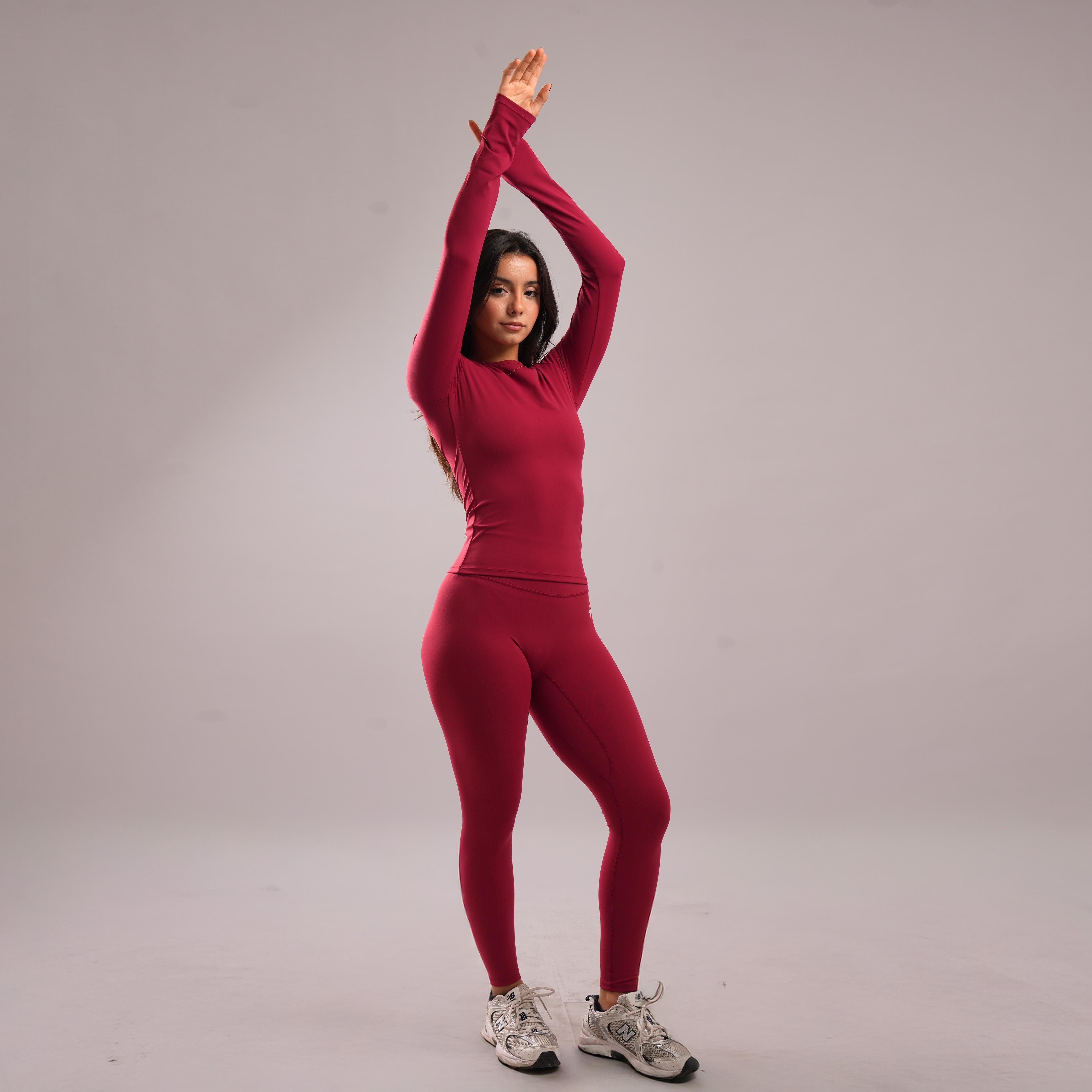 Cherry Red Long Sleeve Set