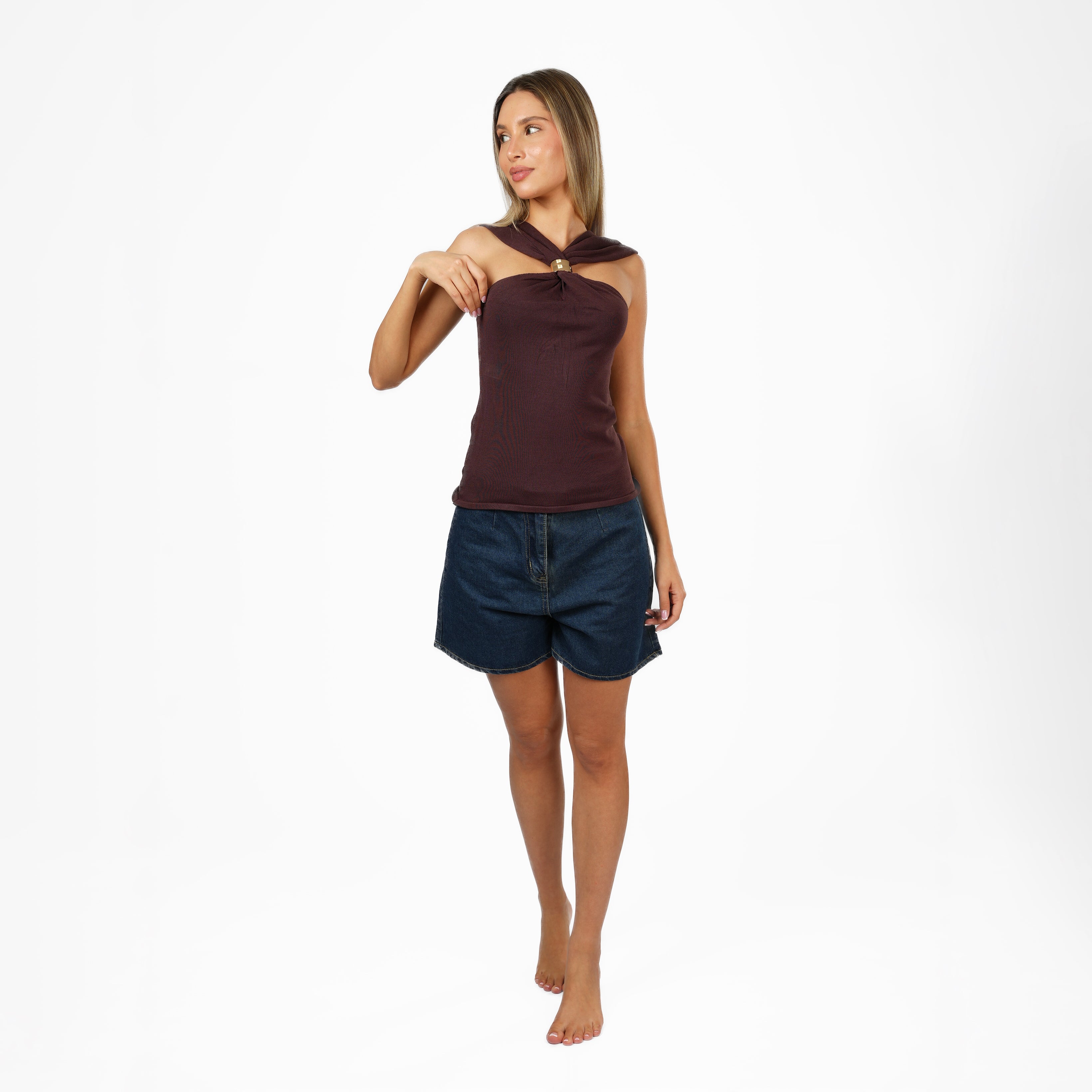 Ring Detail Strapless Top