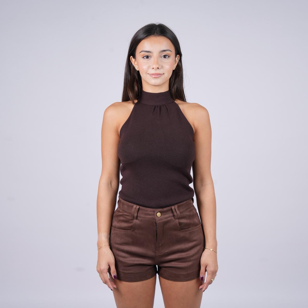 Brown Suede Shorts