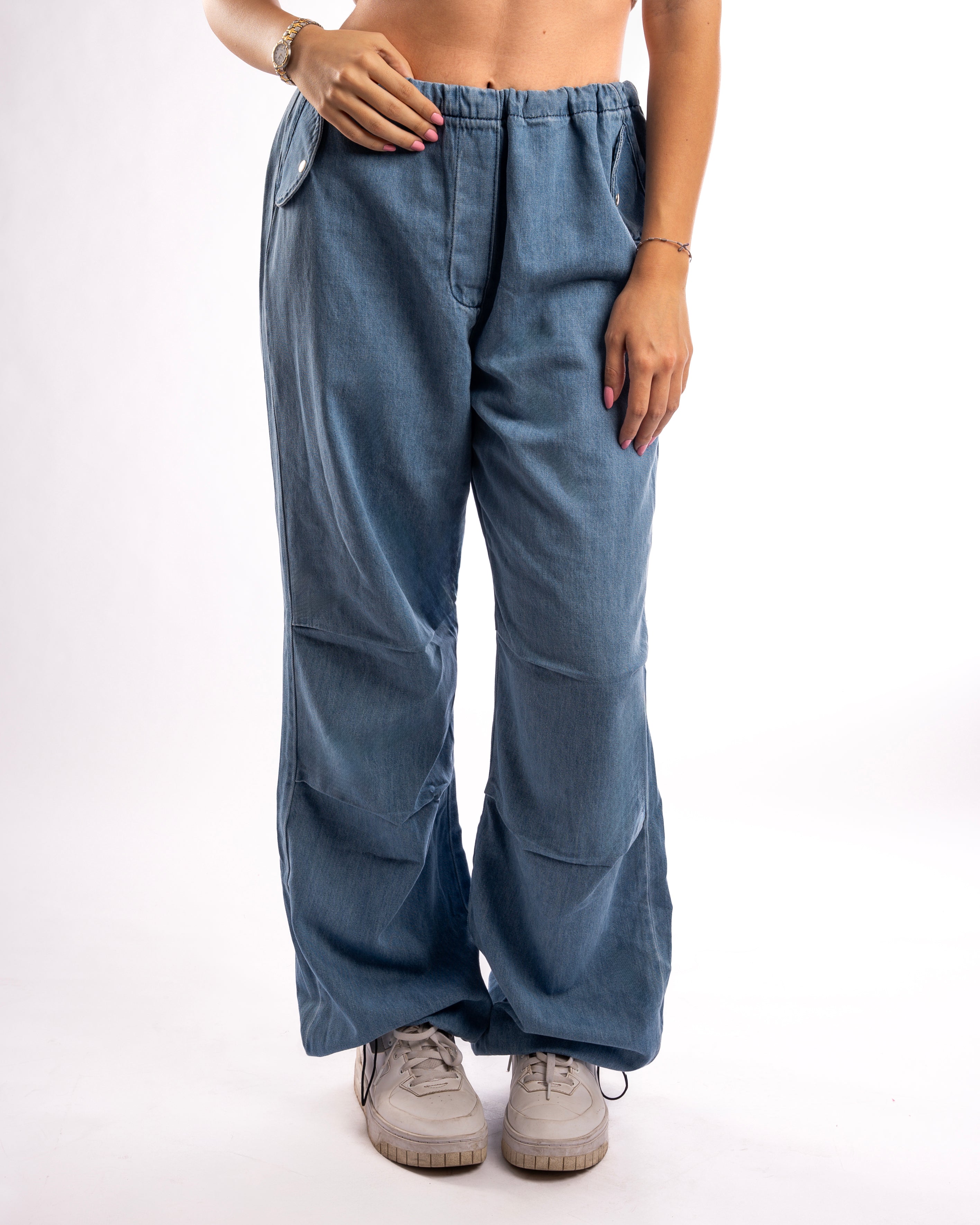 Relaxed Elastic Waist Denim