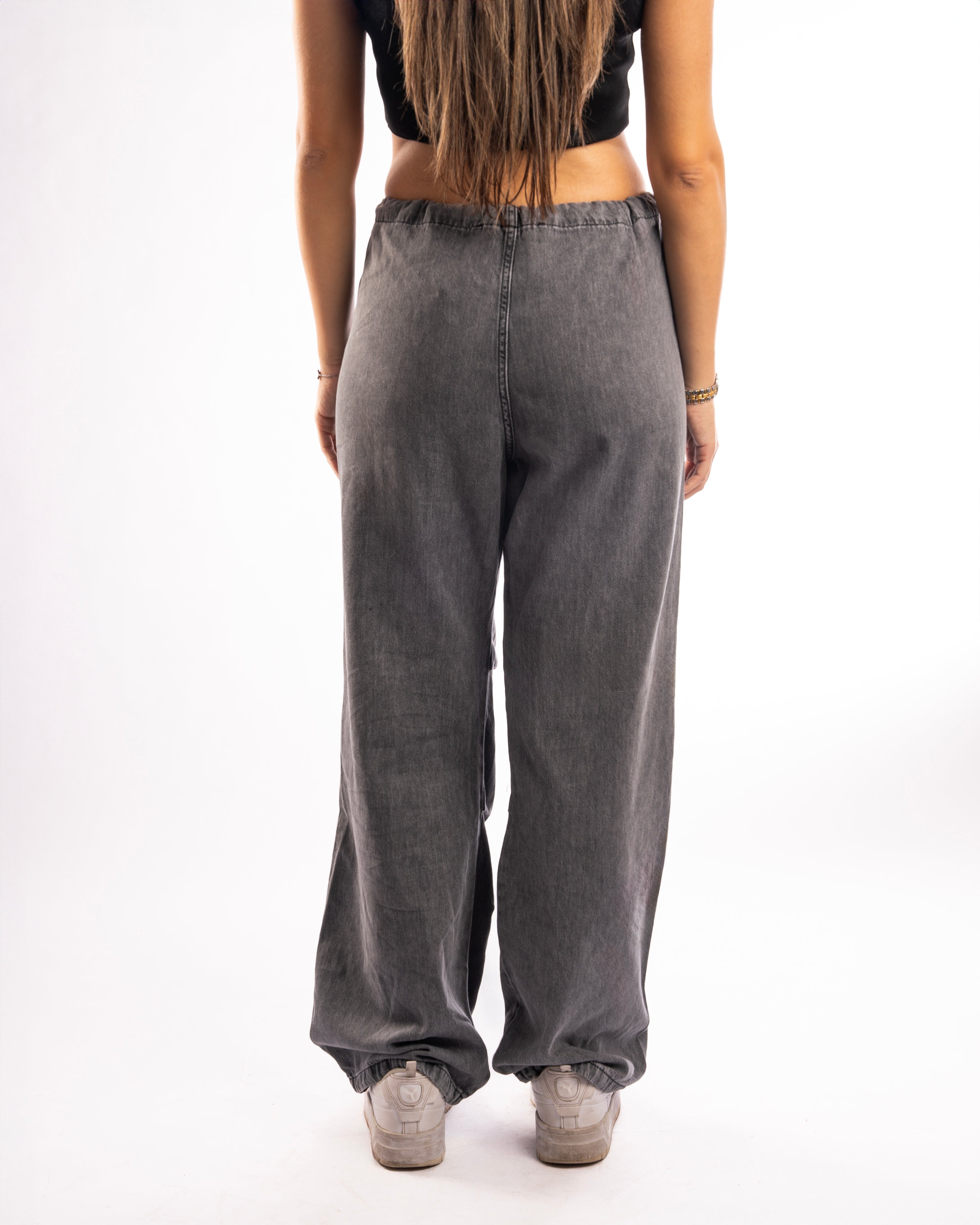 Relaxed Elastic Waist Denim