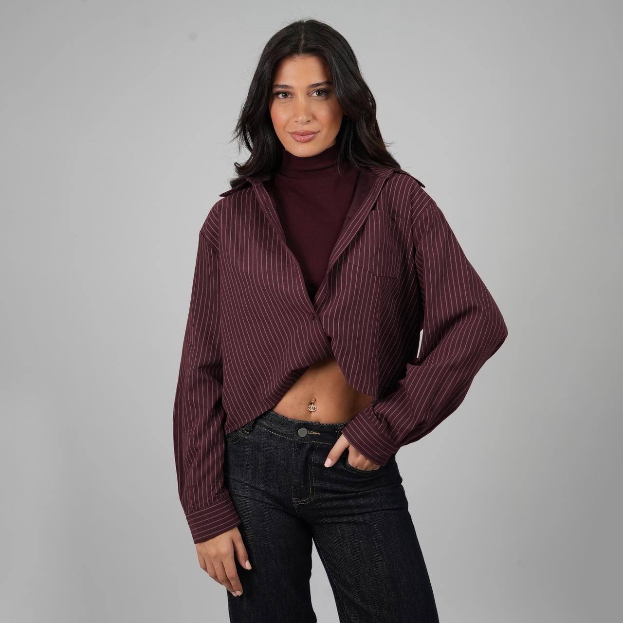 Layered Effect Burgundy Shirt