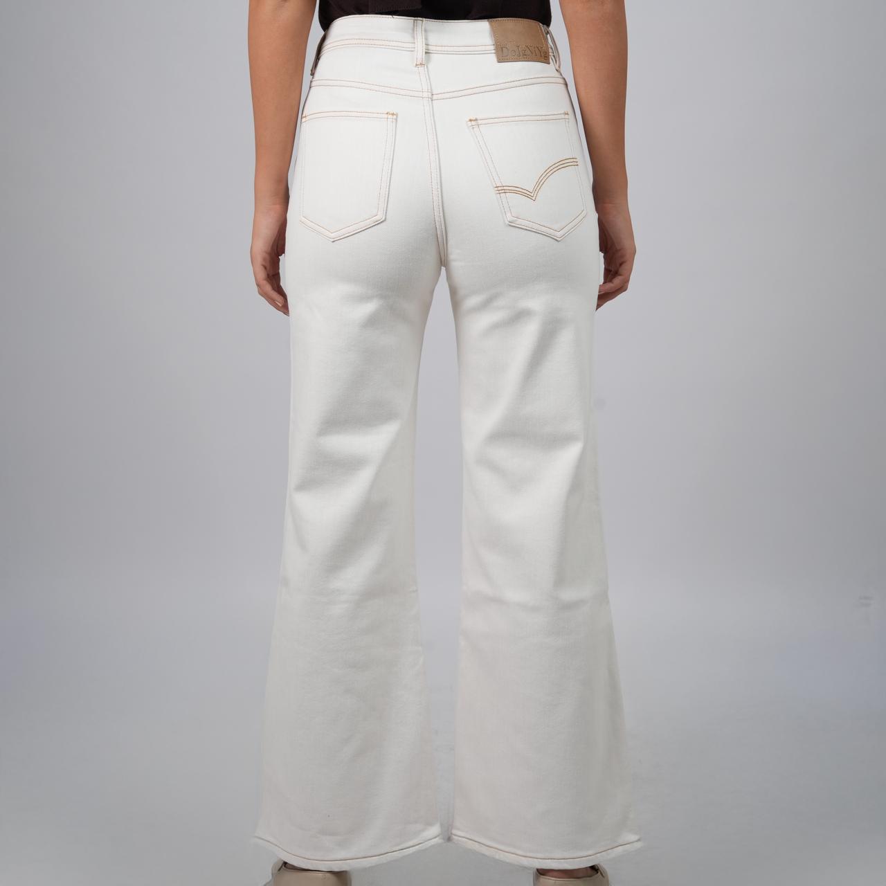 Wide-Leg Furry Jeans