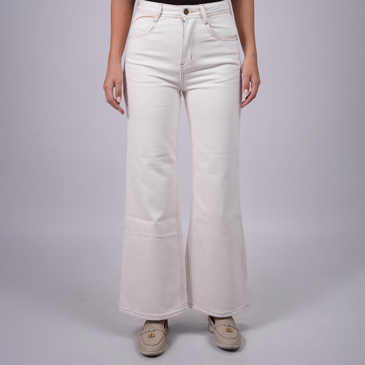 Wide-Leg Furry Jeans