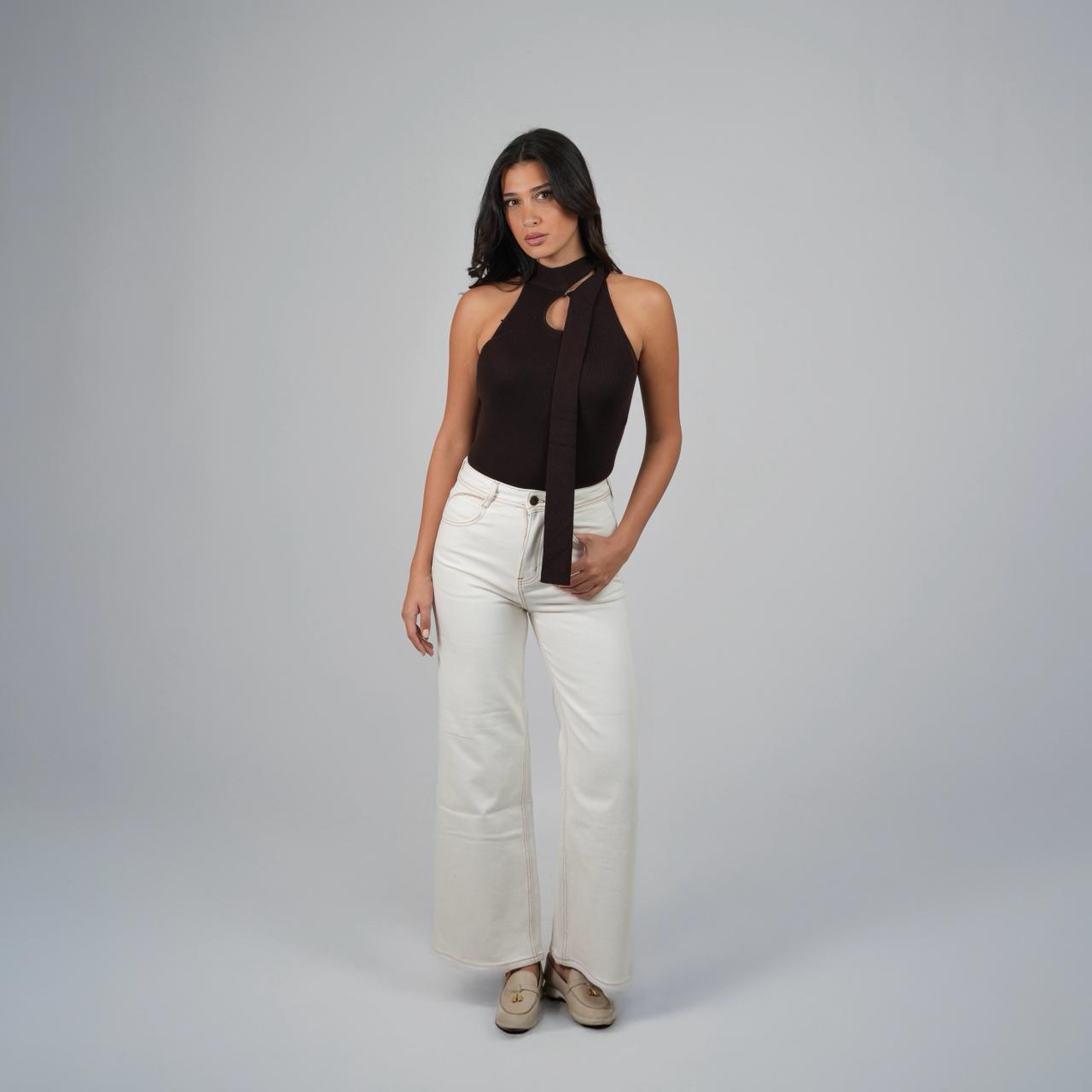 Wide-Leg Furry Jeans